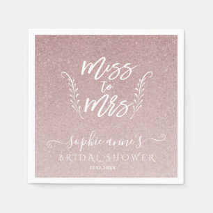Trendy Roze Goud Miss To Mrs Bruidsmeisje Feest Servet