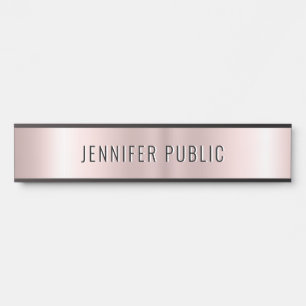 Trendy Roze Goud Moderne Elegante Template Huis Deurbordje