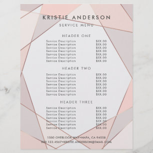 Trendy Roze Goud Roze & Taupe Prijzen & Diensten Flyer