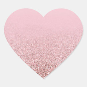 Trendy Roze Gouden Glitter Elegante Template Hart Sticker