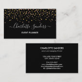 Trendy roze goudglitter confetti visitekaartje (Voorkant / Achterkant)