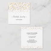 Trendy roze goudglitter confetti visitekaartje (Voorkant / Achterkant)