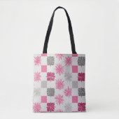 Trendy Roze Grijs Starburst Vierkant Abstract Tas (Voorkant)