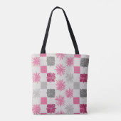 Trendy Roze Grijs Starburst Vierkant Abstract Tas (Achterkant)
