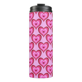 Trendy roze harten Valentijnsdag Thermosbeker