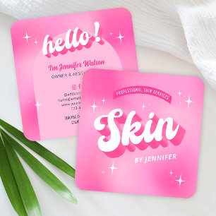 Trendy Roze Huidverzorging Dermatoloog Retro Groov Vierkante Visitekaartje