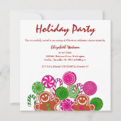 Trendy roze kerst gingerbreads kaart (Voorkant)