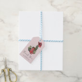 Trendy Roze Kerstlaarzen en Cactus Bedankt Cadeaulabel (Met Touw)