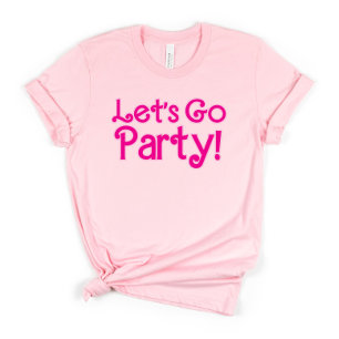 Trendy Roze Laten we naar het Feest gaan Meisjes u T-shirt