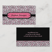 Trendy roze leopard afstuderen contactkaartje (Voorkant / Achterkant)