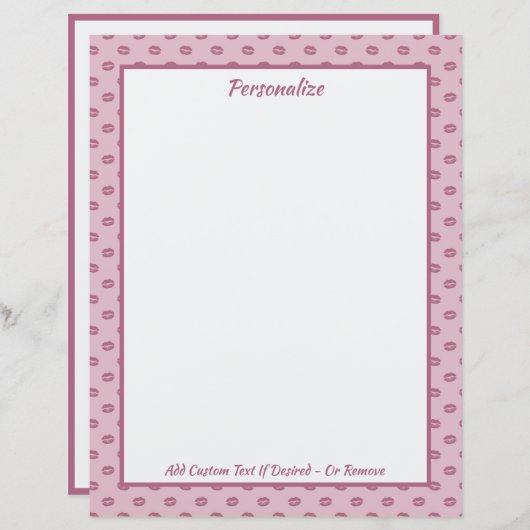 Trendy roze lip kussen patroon gepersonaliseerd (Voorkant / Achterkant)