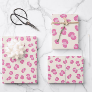 Trendy roze luipaard patroon cadeau inpakpapier vel