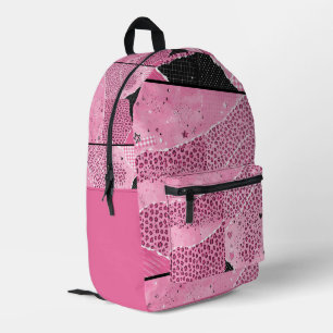 Trendy roze luipaardprint schoolrugzak bedrukte rugzak