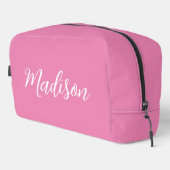 Trendy Roze Meisjesnaam Handgeschreven Manuscript Toilettasje (Rechterhoek)