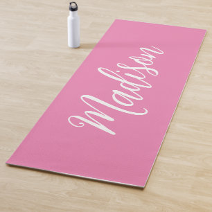 Trendy Roze Meisjesnaam Handgeschreven Manuscript  Yogamat