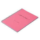 Trendy Roze Modern Handschrift Calligrafie Script Notitieboek (Linkerzijde)