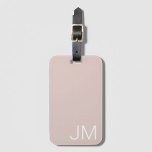 Trendy Roze Oversized Monogram Initialen Bagagelabel