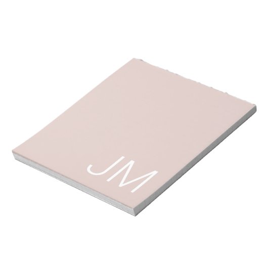Trendy Roze Oversized Monogram Initialen Notitieblok (Gedraaid)