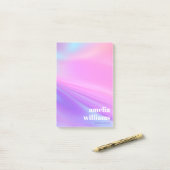 Trendy roze paarse pastelkleurige gradiënt post-it® notes (Op bureau)