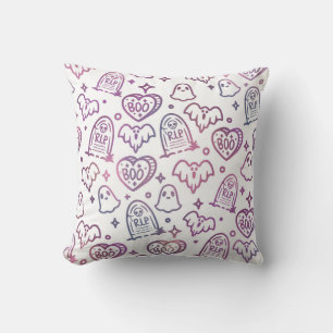Trendy roze paarse spook Halloween decoratie Kussen