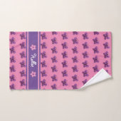 Trendy Roze Paarse Witte Bloemen Vlinders Kind Bad Handdoek (Handdoek)