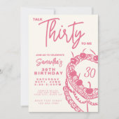 Trendy Roze Praat Met Dertig 30e Verjaardag Kaart (Voorkant)