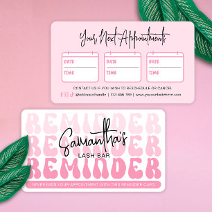 Trendy Roze Retro Cosmetoloog Beauty Salon Spa Afsprakenkaartje