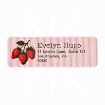 Trendy Roze Rode Aardbeien & Strepen Korte Naam