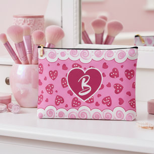 Trendy Roze Rode Harten Met Stippen En Krullen Etui
