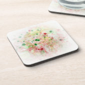 Trendy roze roodgeel groen Abstract modern Bier Onderzetter (Linkerzijde)