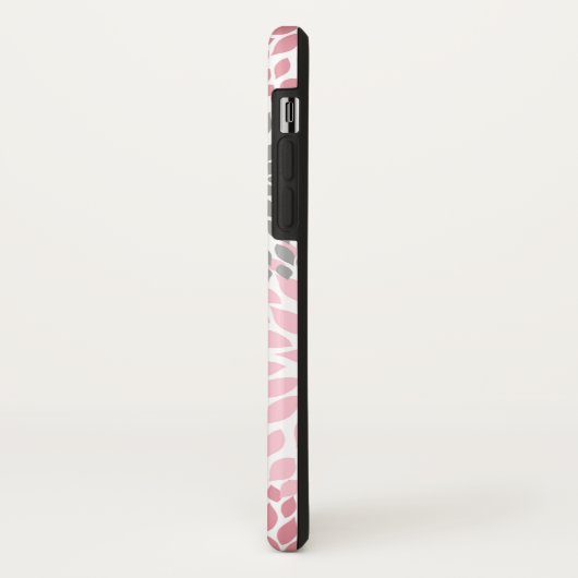 Trendy roze roze bloemen met monogram Case-Mate iPhone case (Achterkant/links)