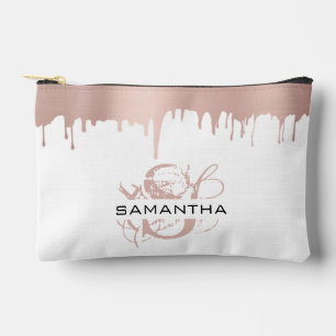 Trendy Roze Roze Gouden Metallic Druppels Monogram Etui