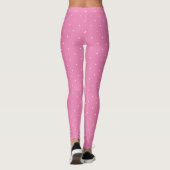 Trendy Roze Sjabloon Wit Circles Elegant Modern Leggings (Achterkant)