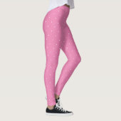 Trendy Roze Sjabloon Wit Circles Elegant Modern Leggings (Rechts)