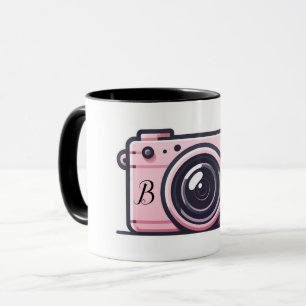 Trendy roze snapshot camera fotografie mok