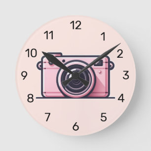 Trendy Roze Snapshot Shoot Camera Fotografie Ronde Klok