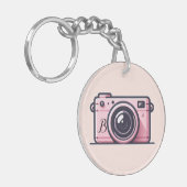 Trendy Roze Snapshot Shoot Camera Fotografie  Sleutelhanger (Voorkant Links)