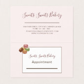 Trendy Roze Snoepjes Taarten Bakkerij Visitekaartjes (Binnenkant ongevouwen)