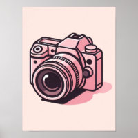 Trendy Roze Spiegelloze Camera Fotografie Persoonl