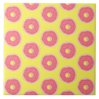 Trendy Roze Spikkels Donuts Leuke Patroon Tegeltje