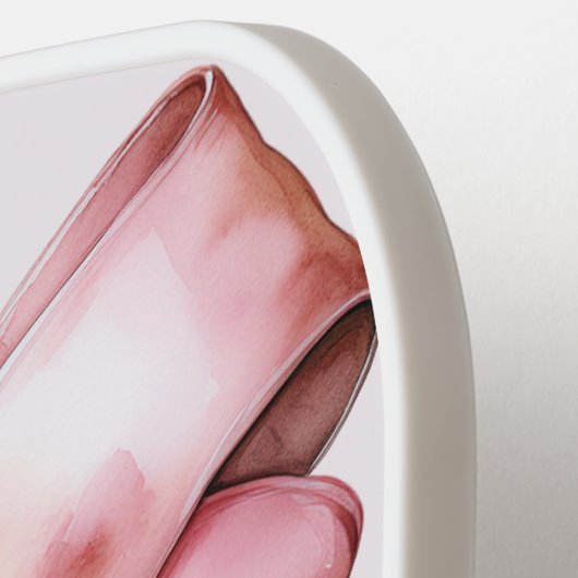 Trendy Roze Strik Met Naam Initiaal Pickleball Paddle (Links Detail)