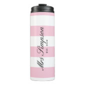Trendy Roze strip om tumbler te worden Thermosbeker (Voorkant)