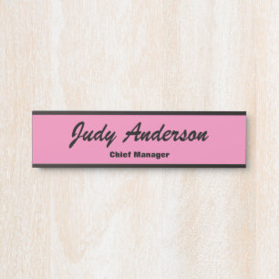 Trendy Roze Vette Professionele Klein Modern Elega Deurbordje