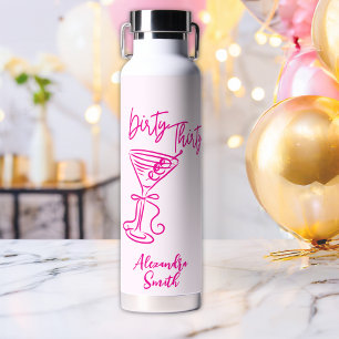 Trendy Roze Vies Dertigste 30e Verjaardag Waterfles