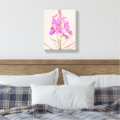 Trendy roze wilde bloemen boho bloemen moderne kun canvas afdruk (Insitu (Slaapkamer))