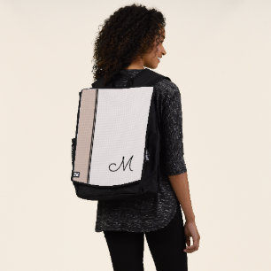 Trendy Roze Witte Blok Elegante Zwarte Monogram Rugtassen