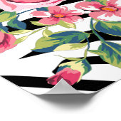 trendy rozen en zebrastrips poster (Hoek)