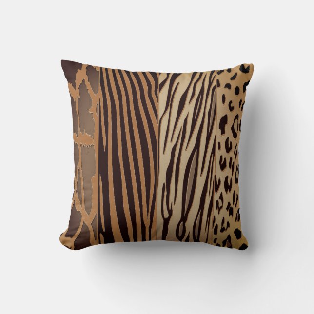 Trendy Rustic Animal Gedrukte Zebra Stripe Pillow Kussen (Voorkant)