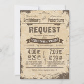 Trendy Rustic Beige Grunge Wedding Invite Kaart (Voorkant)
