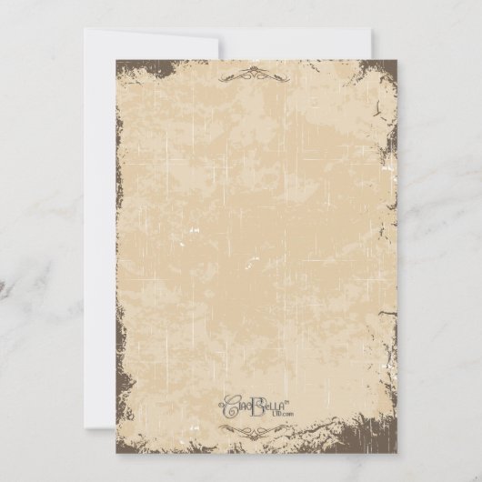 Trendy Rustic Beige Grunge Wedding Invite Kaart (Achterkant)